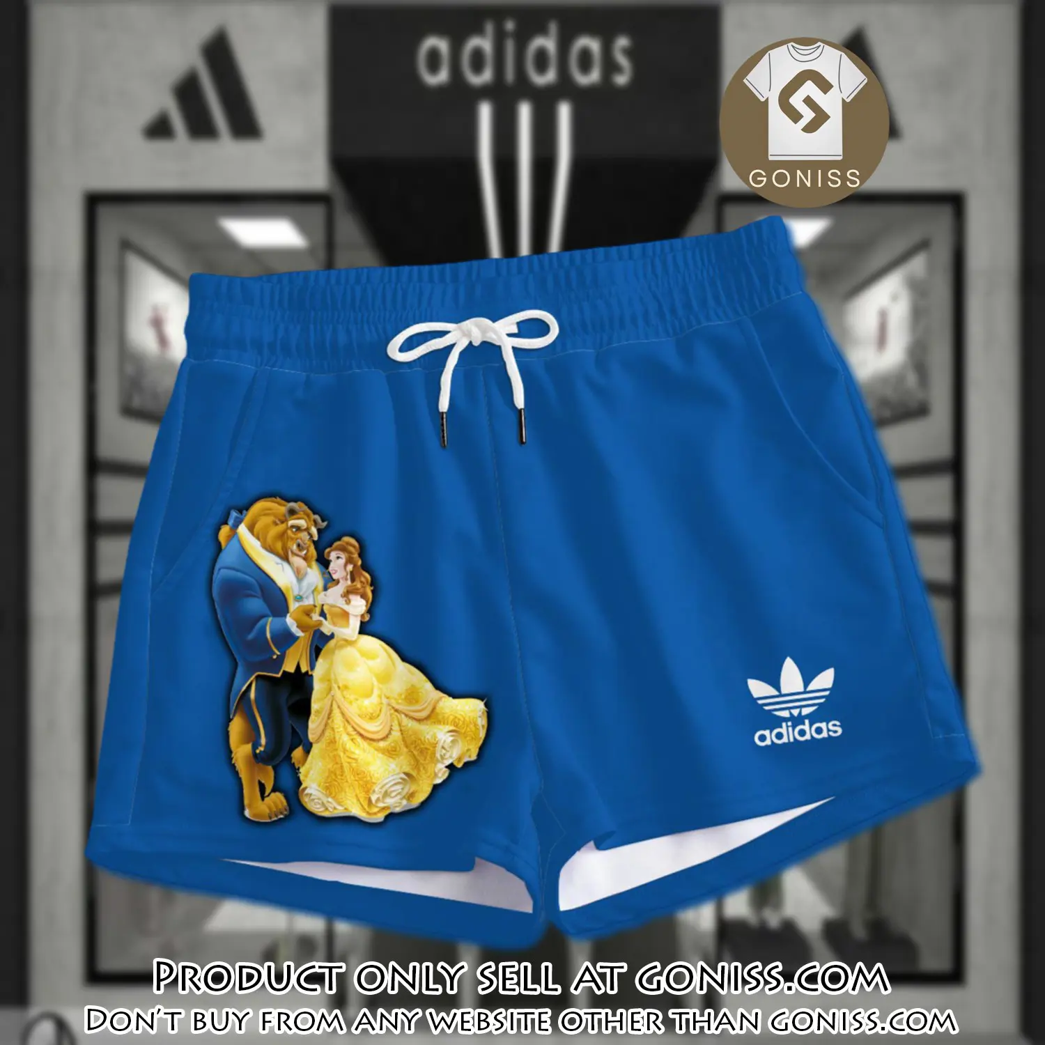 Premium beauty and the beast in adidas women shorts lady beach shorts wms1077 gn1227959